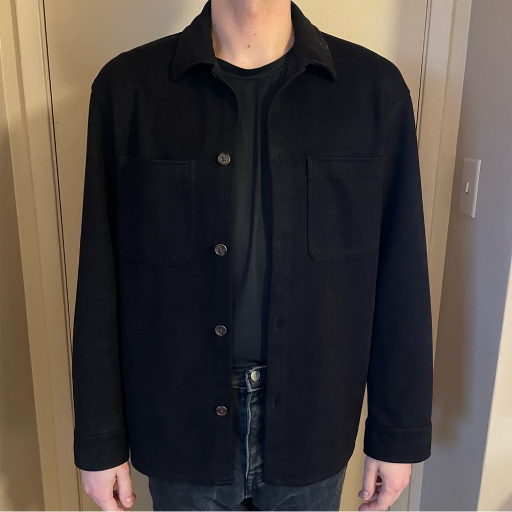 Zara Men's Black Button-Up Shirt Jacket